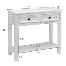 Load image into Gallery viewer, Entryway Hallway Hall 2 Drawer Console Table with Shelf
