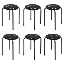 Load image into Gallery viewer, Set of 6 Portable Plastic Stack Stools -Black

