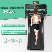 Load image into Gallery viewer, 3HP Folding Electric Treadmill Running Machine with Bluetooth Speaker-Red
