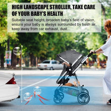 Load image into Gallery viewer, 2 in 1 High Landscape Convertible Reversible Bassinet Pram-Dark Gray
