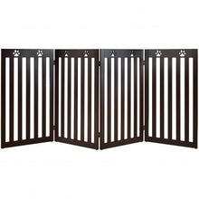 Load image into Gallery viewer, 36&quot; Folding Wooden Freestanding Pet Gate  with 360° Hinge-Espresso
