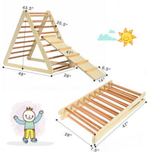 Load image into Gallery viewer, Foldable Wooden Climbing Triangle Indoor with Ladder for Toddler Baby-Natural
