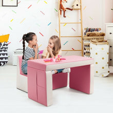 Load image into Gallery viewer, Multi-functional Kids Sofa Table Chair Set-Pink
