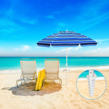 Load image into Gallery viewer, 7.2 FT Portable Outdoor Beach Umbrella with Sand Anchor and Tilt Mechanism for  Poolside and Garden-Navy
