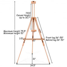 Load image into Gallery viewer, Foldable Wood Tripod Sketching Easel
