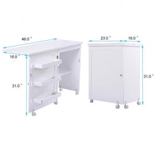 Load image into Gallery viewer, White Folding Swing Craft Table Storage Shelves Cabinet

