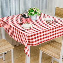 Load image into Gallery viewer, 10 Pcs 52&quot; x 52&quot; Square Polyester Plaid Dinner Tablecloth-Red
