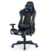 Load image into Gallery viewer, Reclining Swive Massage Gaming Chair-Blue

