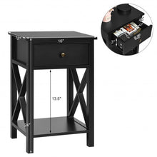 Load image into Gallery viewer, 2pcs Bedroom Side End Nightstand with Drawer-Black
