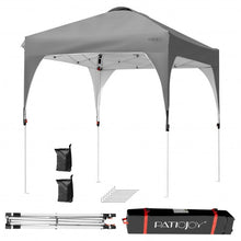 Load image into Gallery viewer, 6.6 x 6.6 FT Pop Up Height Adjustable Canopy Tent with Roller Bag-Gray
