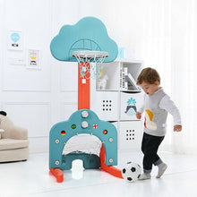 Load image into Gallery viewer, 3-in-1 Kids Basketball Hoop Set with Balls-Green
