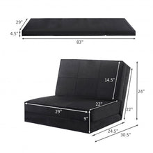Load image into Gallery viewer, Convertible Lounger Folding Sofa Sleeper Bed-Black
