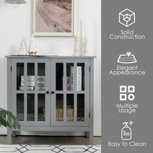 Load image into Gallery viewer, Glass Door Sideboard Console Storage Buffet Cabinet-Gray
