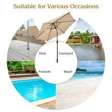 Load image into Gallery viewer, 10 ft Outdoor Market Patio Table Umbrella Push Button Tilt Crank Lift-Beige
