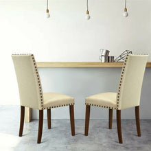 Load image into Gallery viewer, Set of 2 High Back Armless Fabric Dining Chairs
