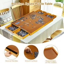 Load image into Gallery viewer, 1500 Pcs Wooden Jigsaw Puzzle Table with 4 Drawers-Wood
