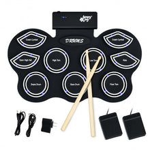 Load image into Gallery viewer, 9 Pads Electronic Drum Set with LED Lights Headphone

