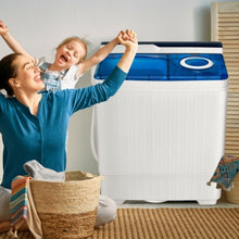 Load image into Gallery viewer, 26 Pound Portable Semi-automatic Washing Machine with Built-in Drain Pump-Blue
