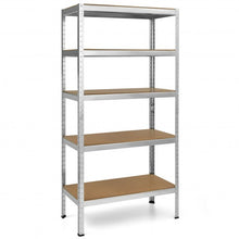 Load image into Gallery viewer, 71&quot; Heavy Duty Steel Adjustable 5 Level Storage Shelves-Silver
