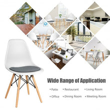 Load image into Gallery viewer, 4Pcs Mid Century Dining Chair with Linen Cushion-White
