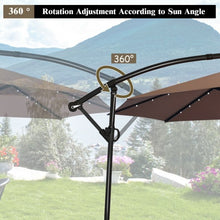 Load image into Gallery viewer, 10FT 360 Rotation Solar Powered LED Patio Offset Umbrella-Tan
