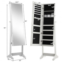 Load image into Gallery viewer, Jewelry Cabinet Armoire Lockable Standing Storage Organizer-White
