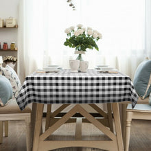 Load image into Gallery viewer, 10 Pcs 52&quot; x 52&quot; Square Polyester Plaid Dinner Tablecloth-Black
