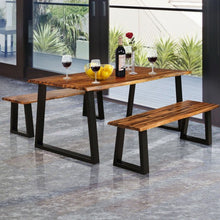 Load image into Gallery viewer, Rectangular Acacia Wood Dining Table Rustic Indoor Furniture
