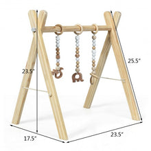 Load image into Gallery viewer, 3 Wooden Baby Teething Toys Hanging Bar-Natural
