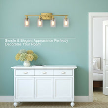 Load image into Gallery viewer, 4-Light Wall Sconce with Clear Glass Shade-Golden
