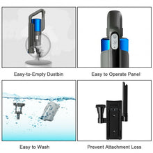 Load image into Gallery viewer, Handheld Stick Vacuum Cleaner with Detachable Battery &amp; Filtration-Blue
