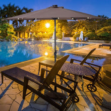 Load image into Gallery viewer, 9FT Patio Solar Umbrella LED Patio Market Steel Tilt W/ Crank Outdoor New-Tan
