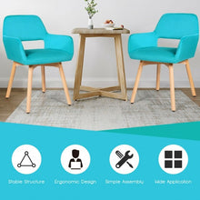Load image into Gallery viewer, Set of 2 Modern Accent Armchairs-Blue
