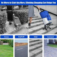 Load image into Gallery viewer, Removable Folding Shopping Cart with Bungee Cord-Blue
