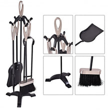 Load image into Gallery viewer, 5 pcs Stylish Silver Iron Fireplace Tools Set
