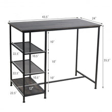 Load image into Gallery viewer, Industrial Dining Bar Pub Table with Metal Frame &amp; Storage Shelves
