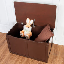 Load image into Gallery viewer, Safety Hinge Wooden Chest Organizer Toy Storage Box-Coffee

