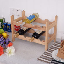 Load image into Gallery viewer, 2 Tier Storage 8 Bottle Wood Wine Rack
