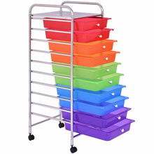 Load image into Gallery viewer, 10 Drawers Rolling Metal Storage Cart

