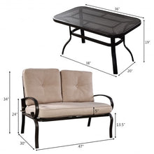 Load image into Gallery viewer, 2 pcs Patio Outdoor Cushioned Coffee Table Seat-Beige
