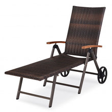 Load image into Gallery viewer, Outdoor Chaise Lounge Chair Rattan Lounger Recliner Chair-Turquoise
