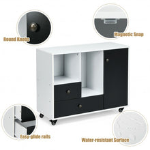 Load image into Gallery viewer, Lateral Mobile Filing Cabinet with 2 Drawers-Black
