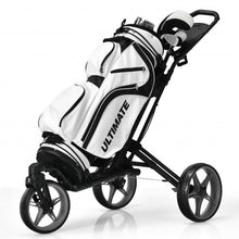 Load image into Gallery viewer, Folding Golf Push Cart with Scoreboard Adjustable Handle Swivel Wheel-Gray
