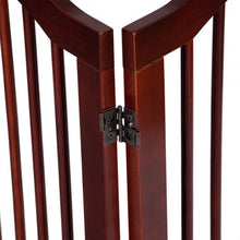 Load image into Gallery viewer, 3 Panels Folding Freestanding Wood Pet Dog Safety Gate-36&quot;
