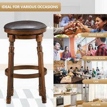 Load image into Gallery viewer, Set of 2 29&quot; Swivel Leather Padded Dining Bar Stool
