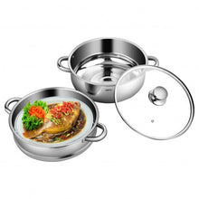 Load image into Gallery viewer, 9.5 QT 2 Tier Stainless Steel Steamer Cookware Boiler
