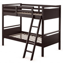 Load image into Gallery viewer, Twin Over Twin Bunk Bed Convertible 2 Individual Beds Wooden -Espresso
