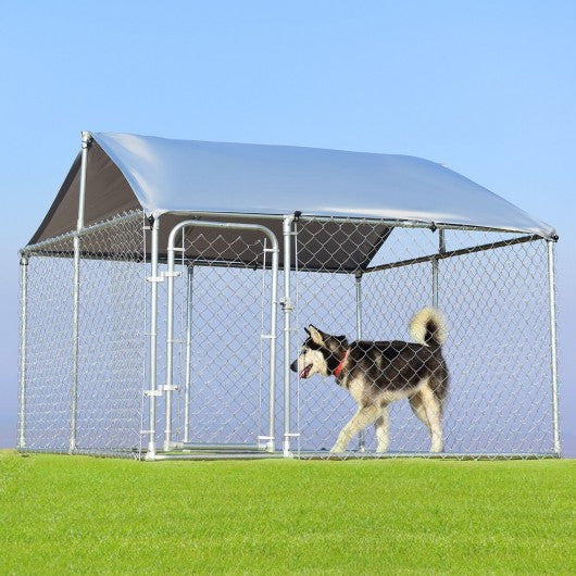 7.5' x 7.5' Large Pet Dog Run House Kennel Shade Cage-Dog kennel + Kennel cover