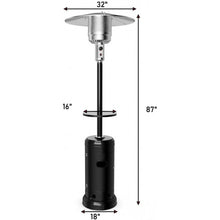 Load image into Gallery viewer, Outdoor Heater Propane Standing LP Gas Steel with Table &amp; Wheels-Black
