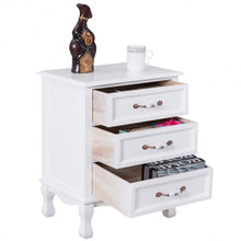 Load image into Gallery viewer, Storage Solid Wood End Nightstand w/ 3 Drawers -White
